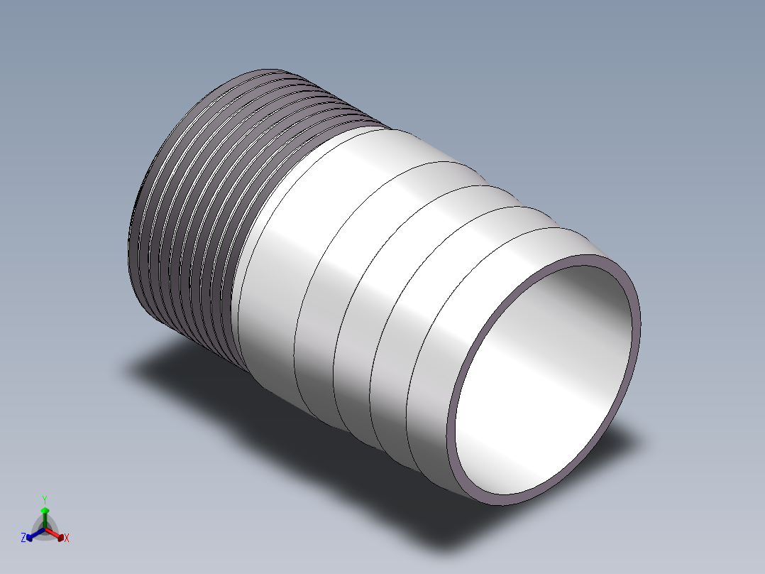 水管接头-直通 DN32正等轴测图