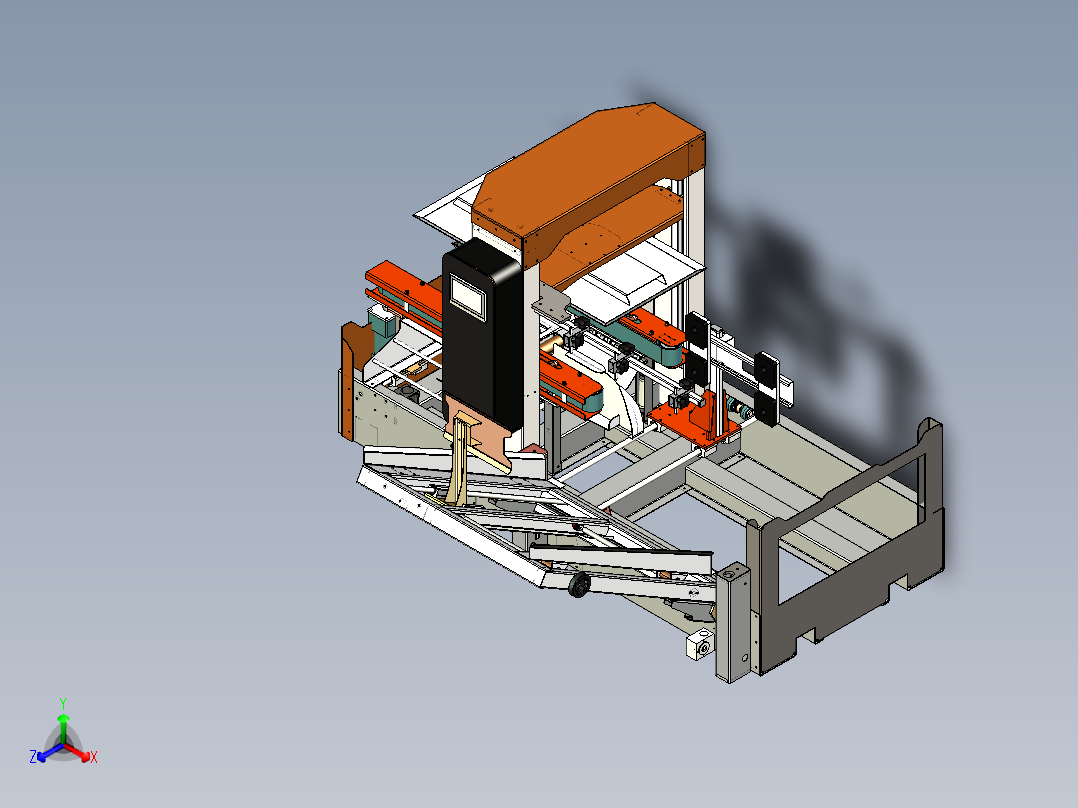 新款开箱机（proe5.0+cad）正等轴测图