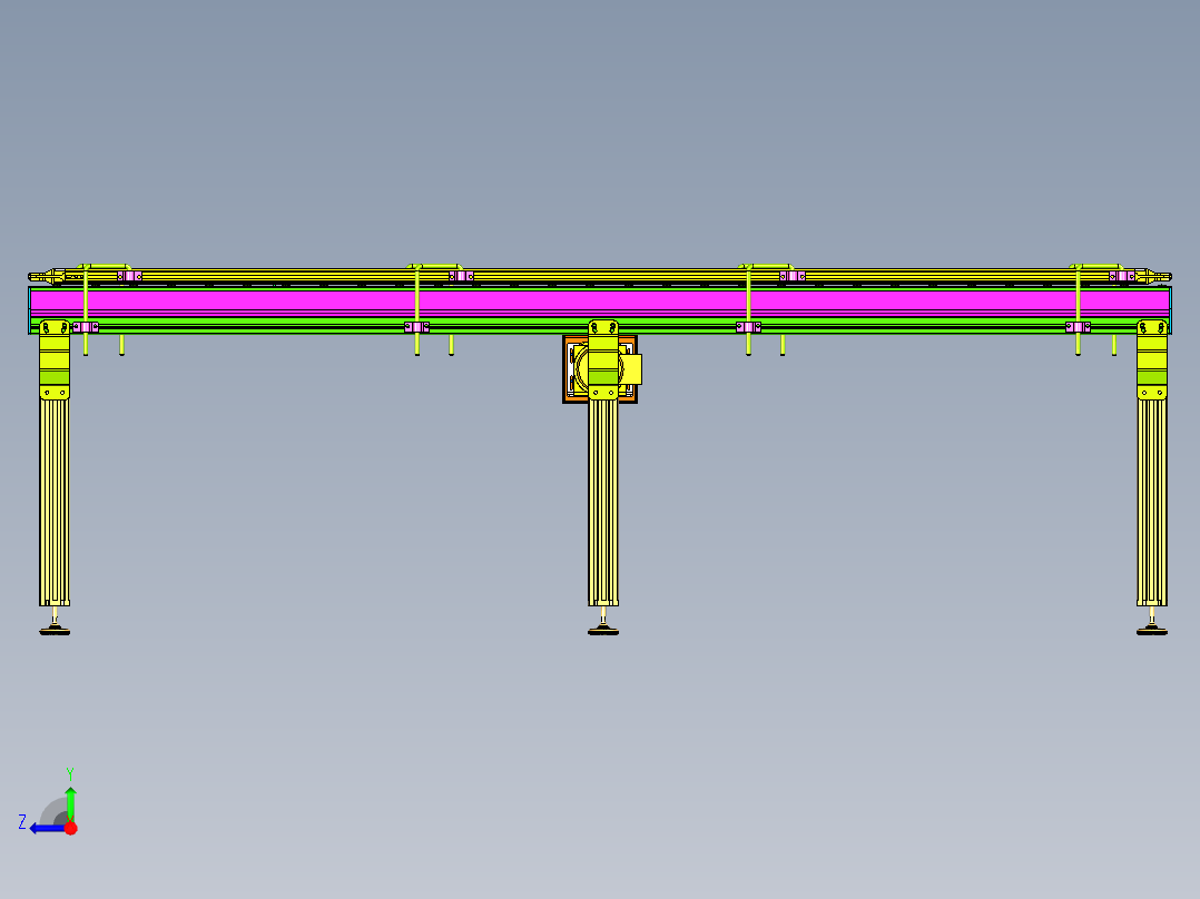 滚筒输送线右视图