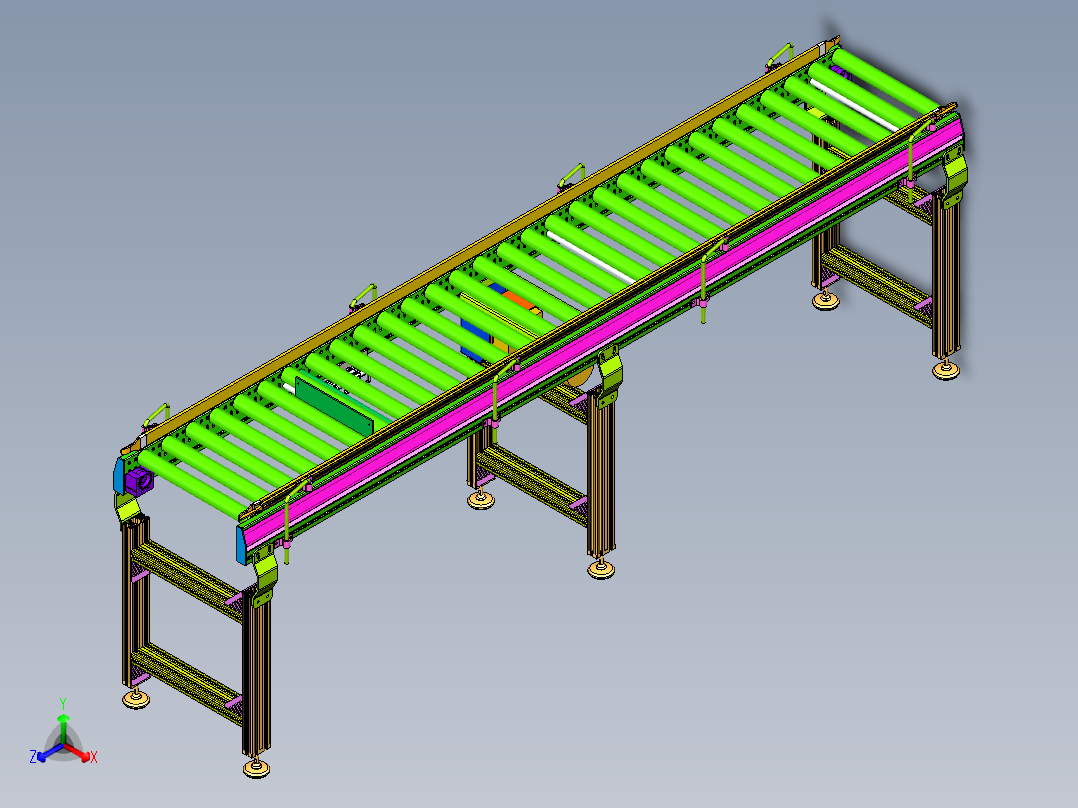 滚筒输送线正等轴测图