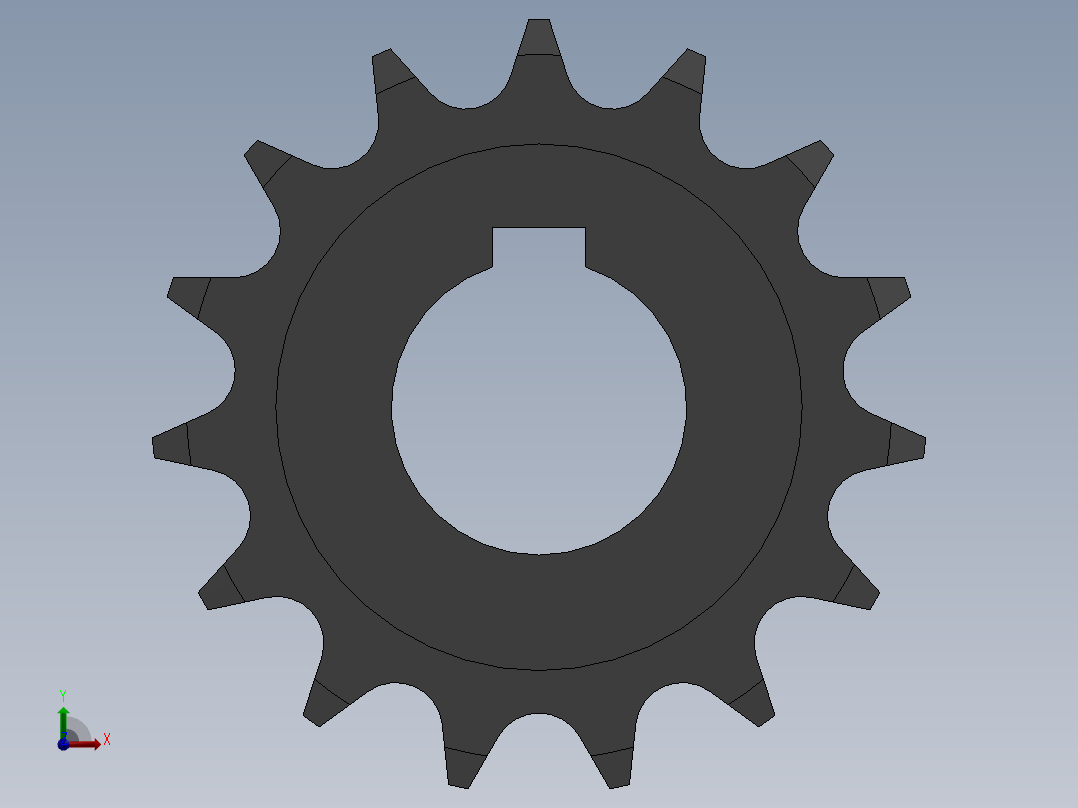 UA10A系列传动链轮工艺孔链轮[DSCA10AB-15]V3前视图