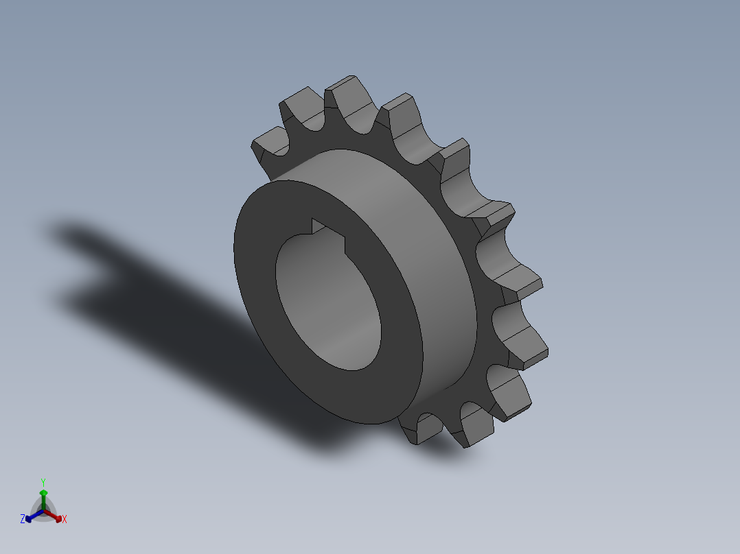 UA10A系列传动链轮工艺孔链轮[DSCA10AB-15]V3正等轴测图