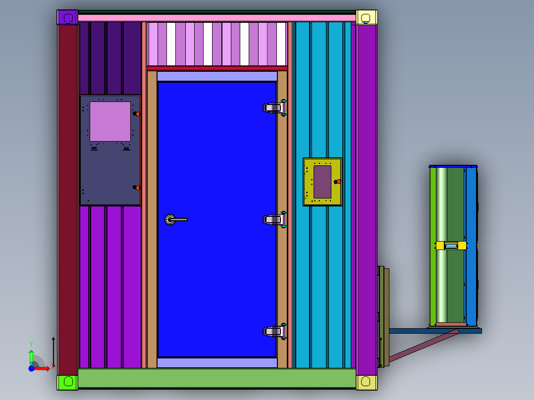 光伏储能的轻钢移动房屋前视图