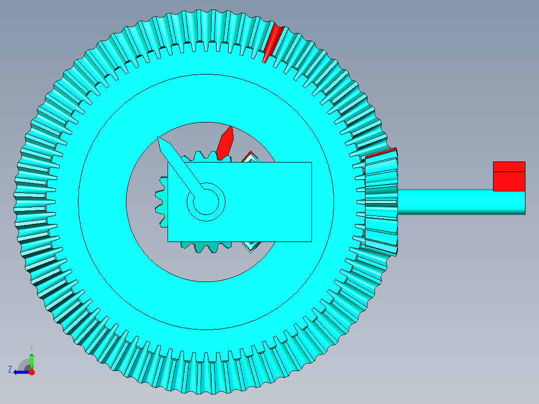 差速器机构仿真动画及角速度追踪右视图