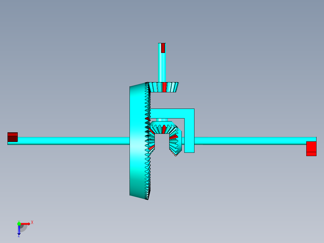 差速器机构仿真动画及角速度追踪俯视图
