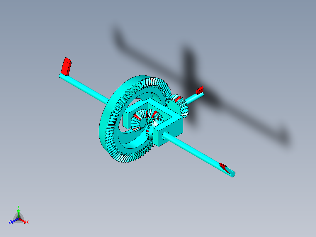 差速器机构仿真动画及角速度追踪正等轴测图