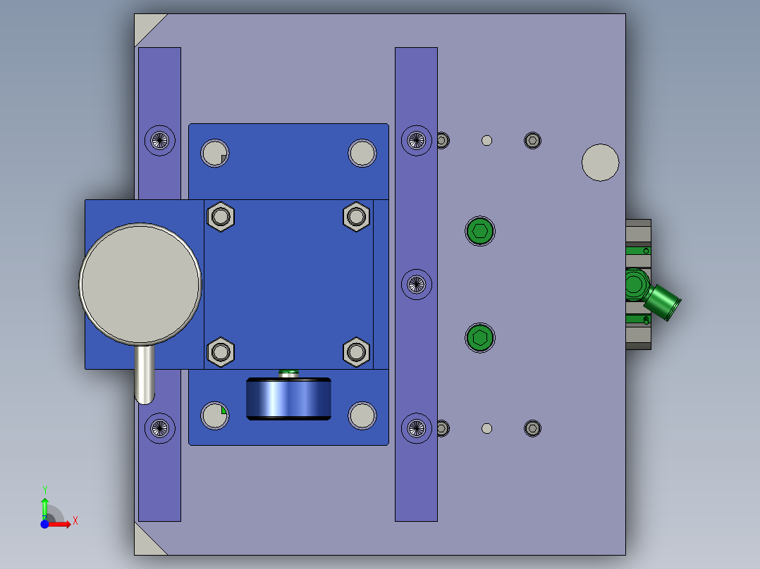 气液增压缸压装机构前视图