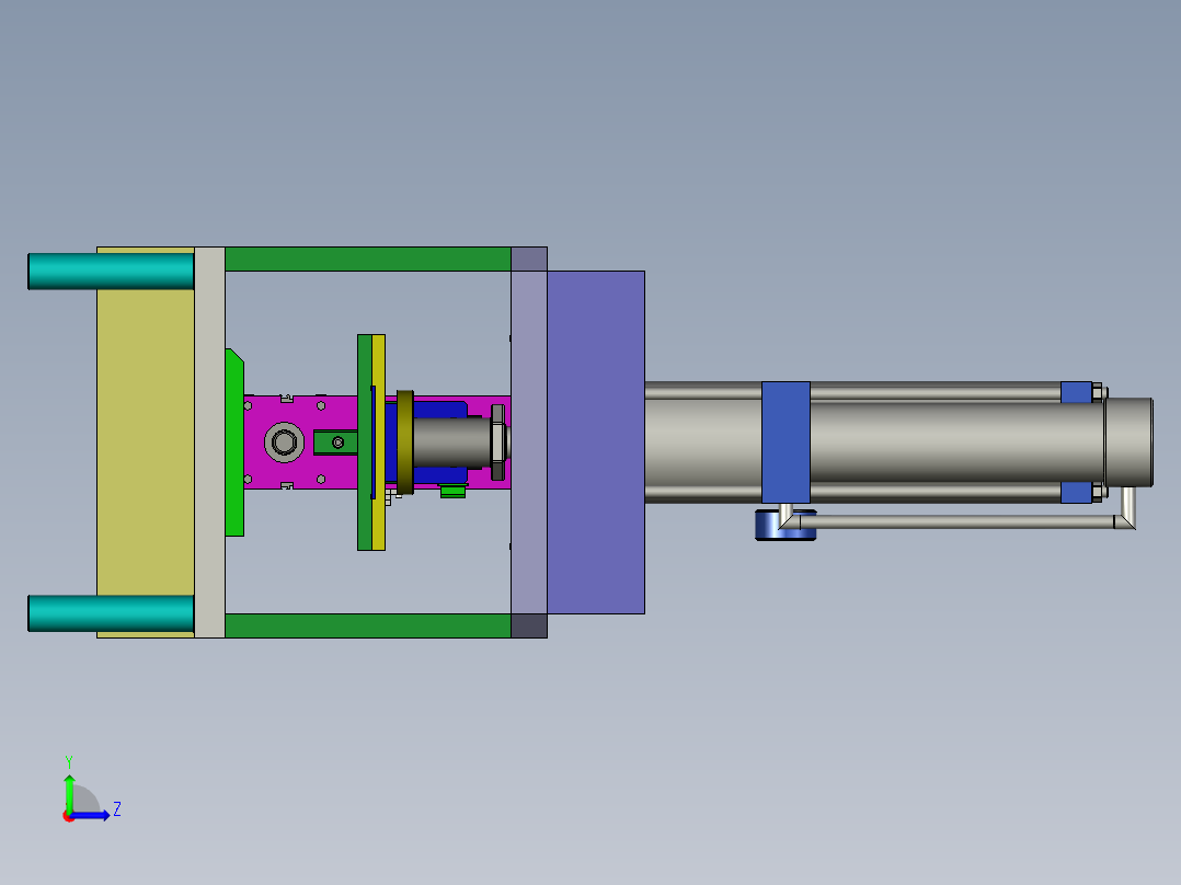 气液增压缸压装机构左视图