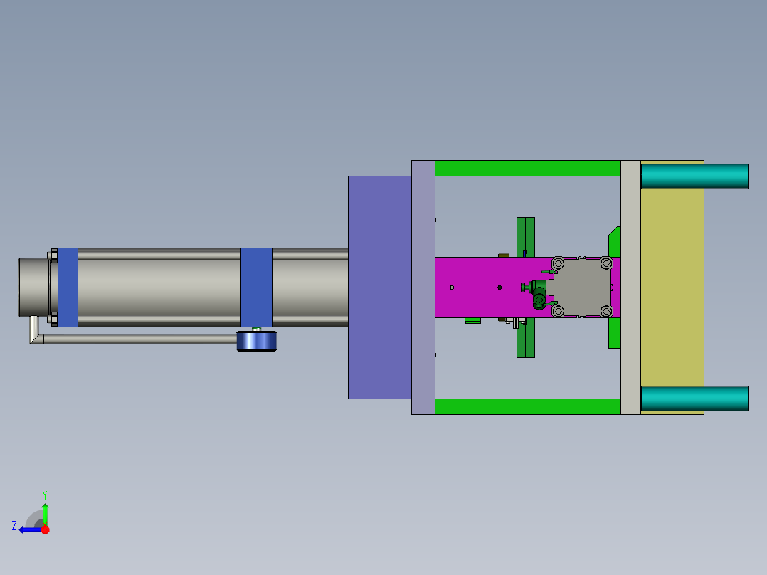 气液增压缸压装机构右视图