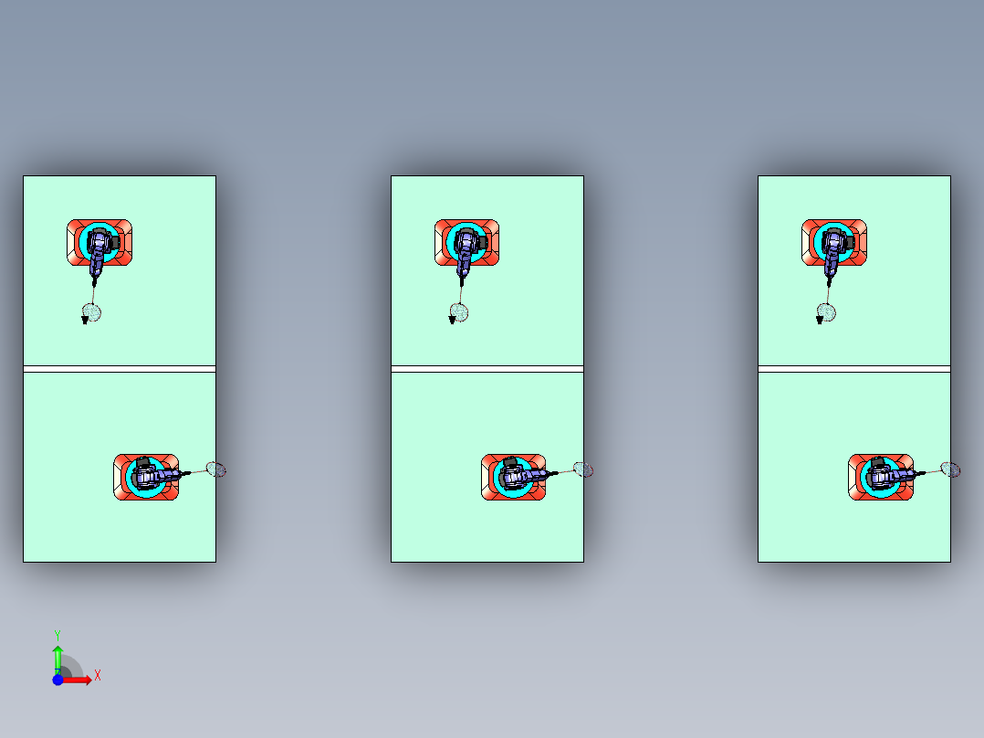 移动机械人打羽毛球模拟前视图