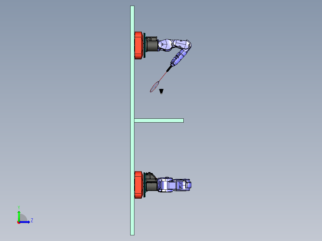 移动机械人打羽毛球模拟左视图