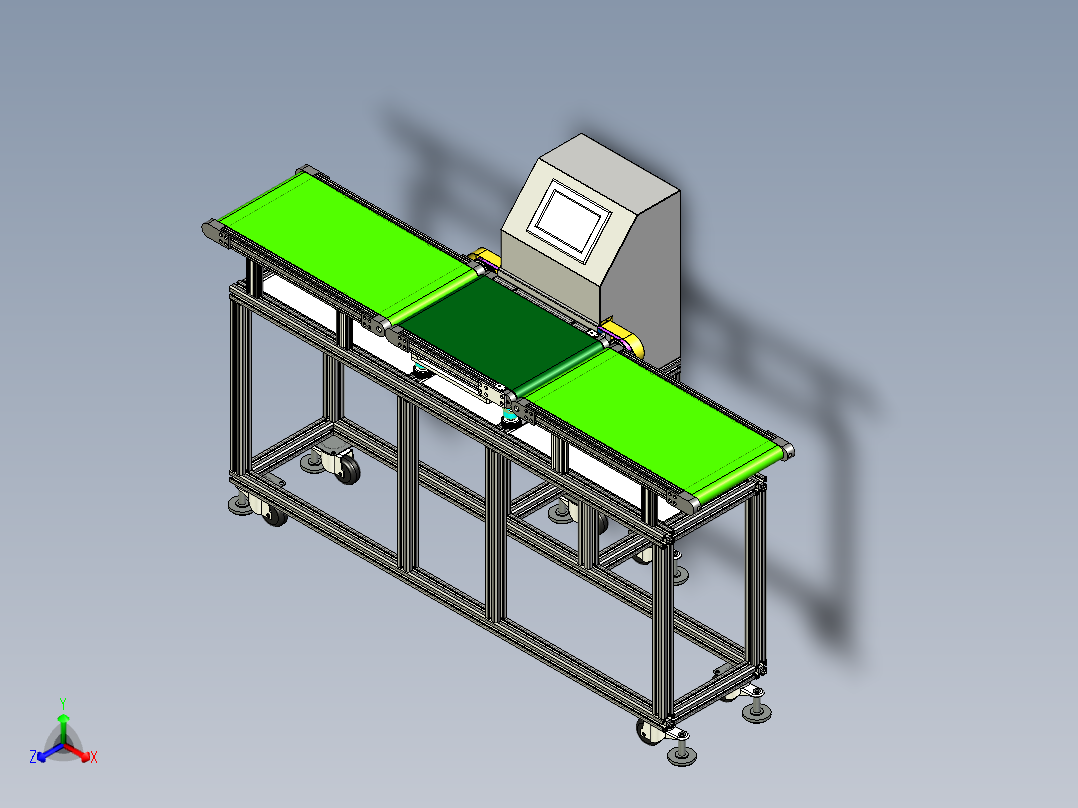 流水线自动称重机正等轴测图