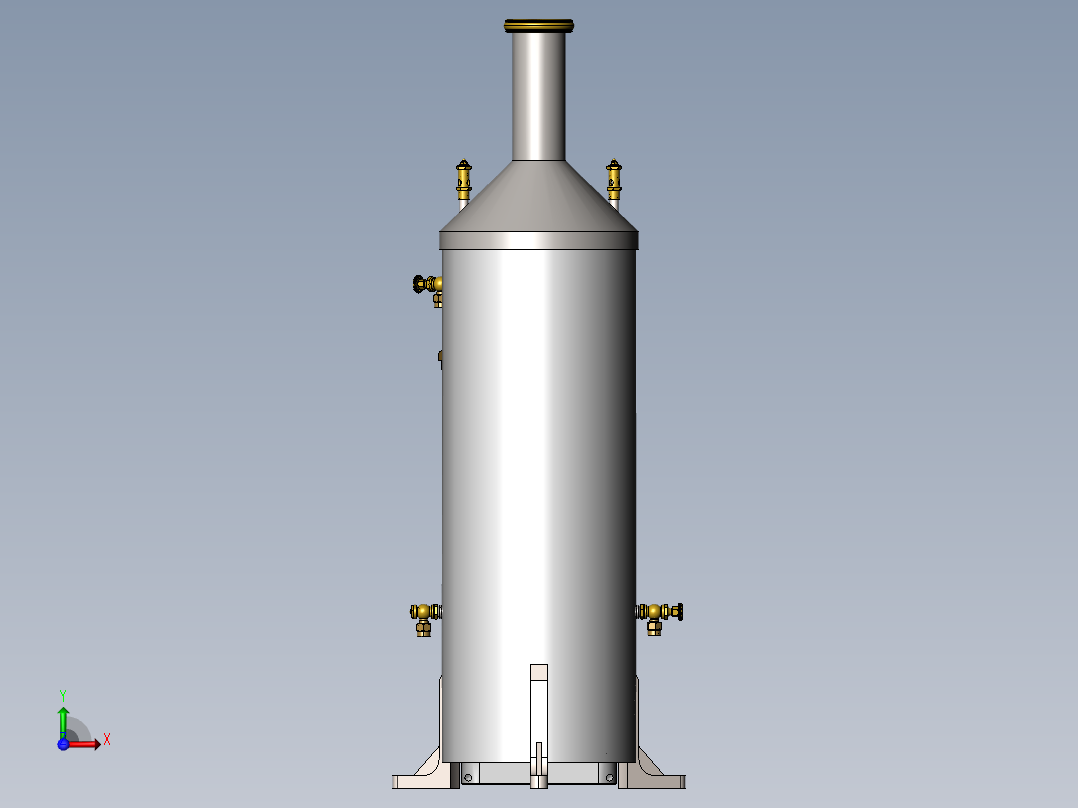 压力容积、垂直 管式锅炉前视图