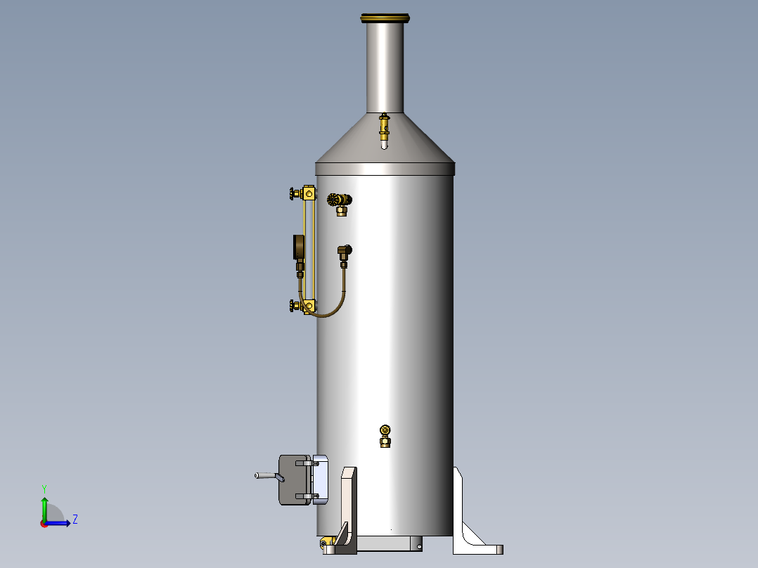 压力容积、垂直 管式锅炉左视图