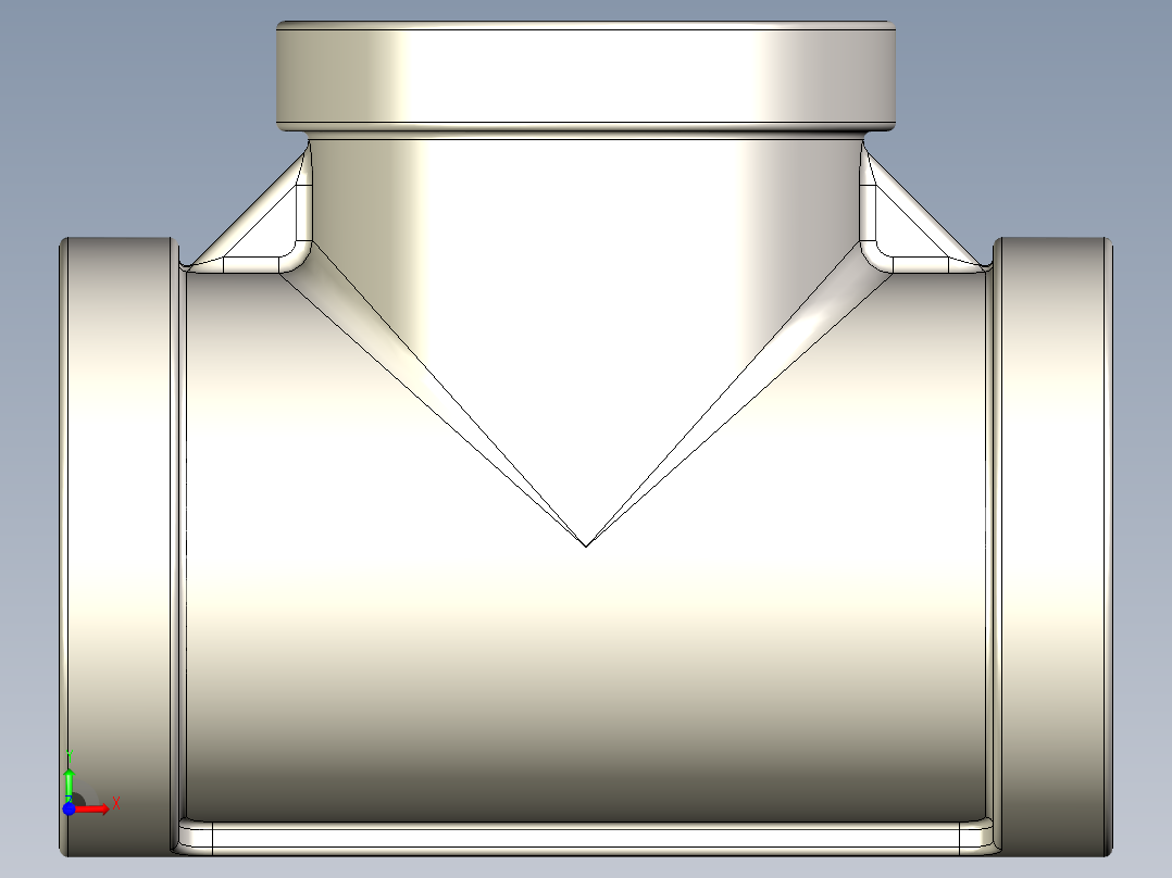 B3004437-TEE G 3_4'' SS内丝三通管接头前视图