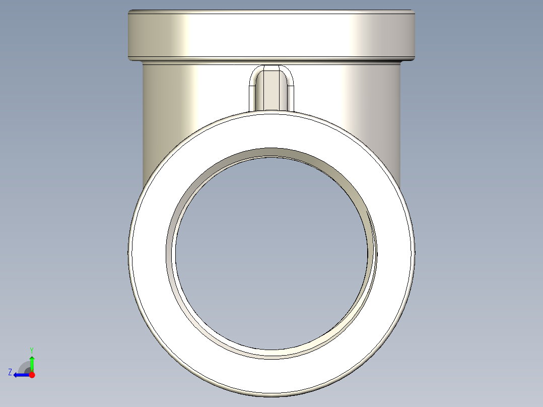 B3004437-TEE G 3_4'' SS内丝三通管接头右视图