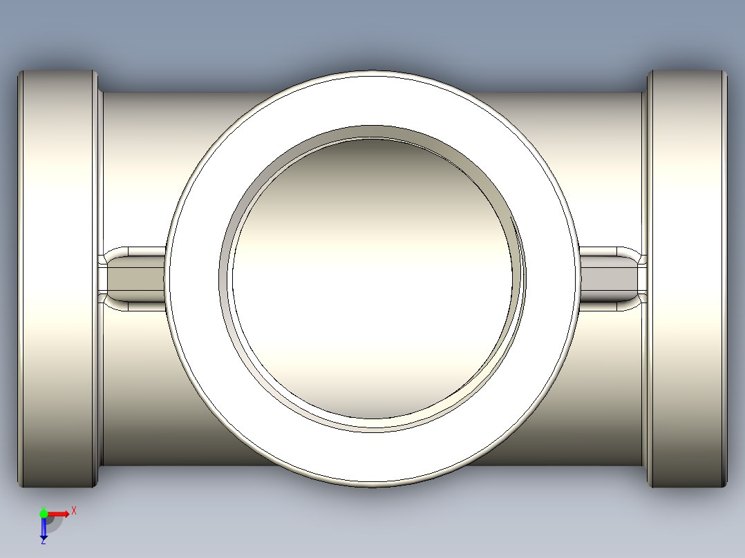 B3004437-TEE G 3_4'' SS内丝三通管接头俯视图