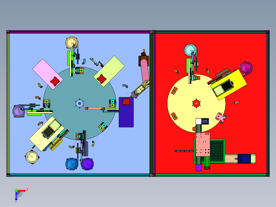 车辆阀体组合件自动化装配机俯视图