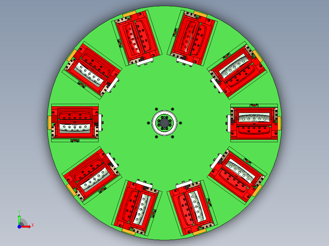 多工位转盘设计前视图