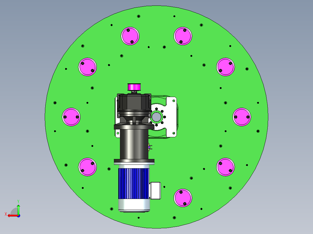 多工位转盘设计后视图