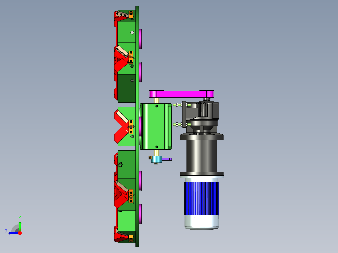 多工位转盘设计右视图