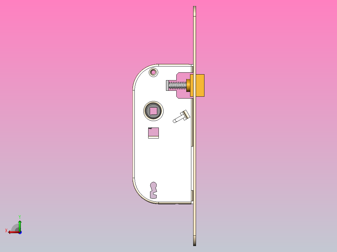 波特标准门锁后视图