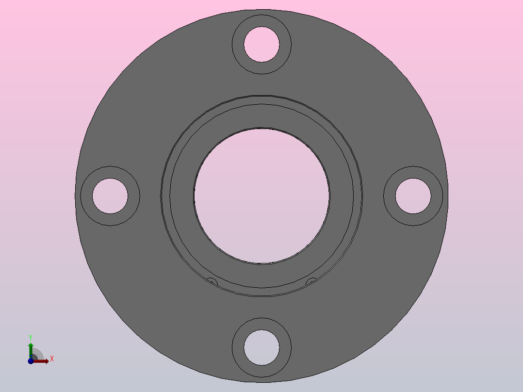 带挡圈双轴承L尺寸指定型轴承座组件_BRDLDF-6805-2Z-40-B前视图