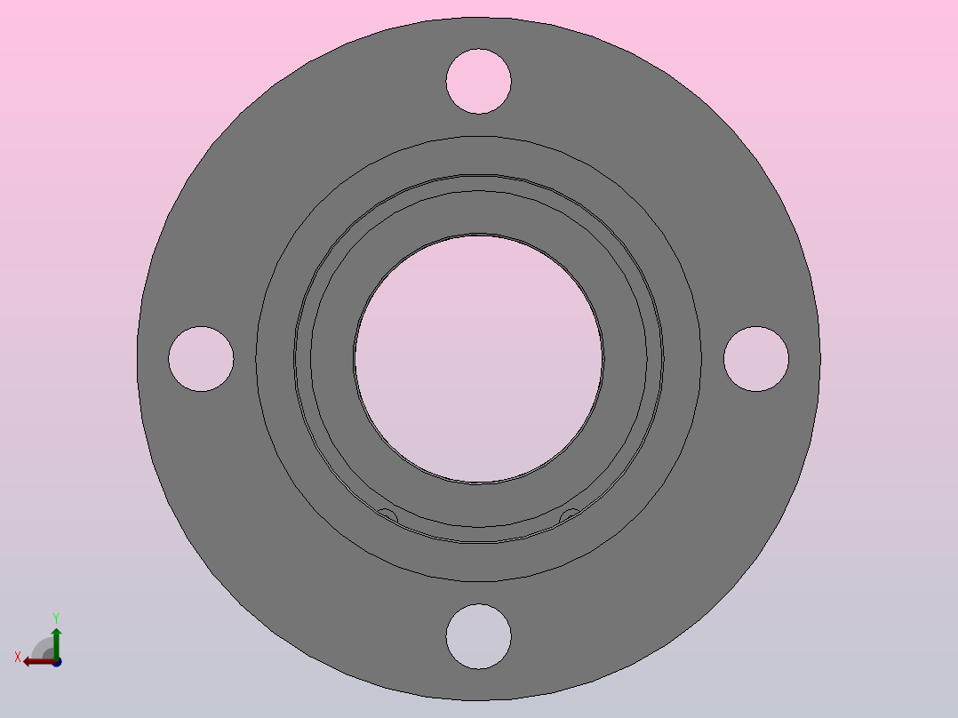 带挡圈双轴承L尺寸指定型轴承座组件_BRDLDF-6805-2Z-40-B后视图