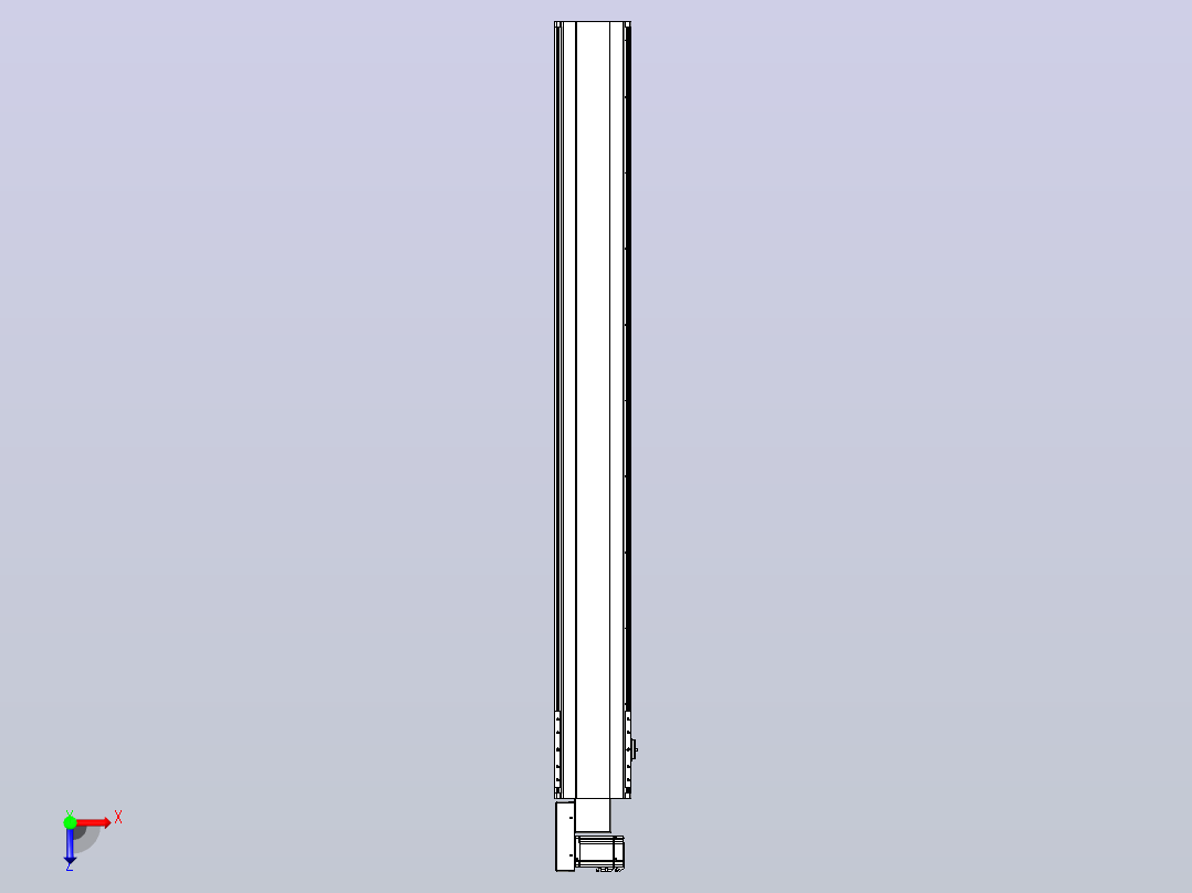 皮带直线轴半封闭可选导轨TPA-HNB-202D-140-L1700-ML-Y-P75-N3俯视图