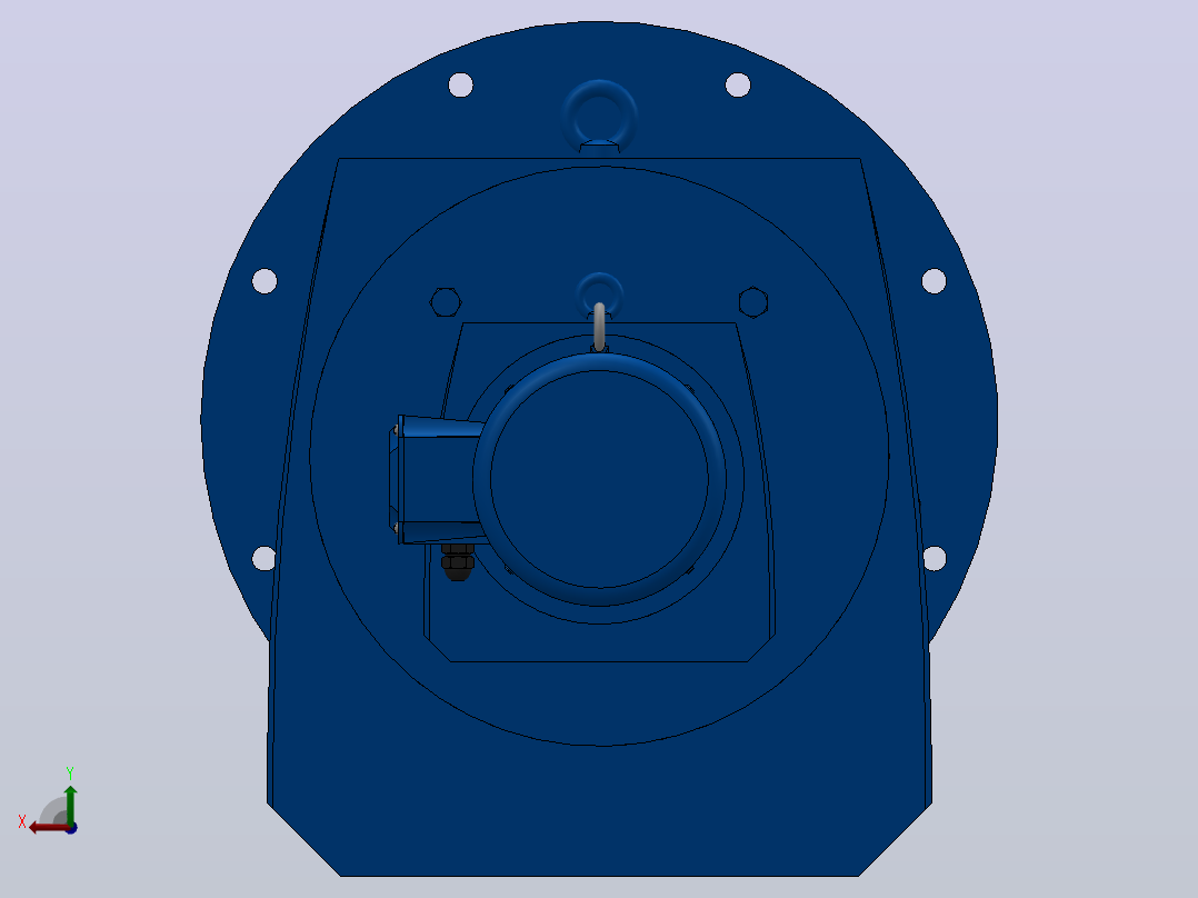 RF137R77法兰轴伸式组合型斜齿轮减速机RF137R77-Y0.55-4P-80-M1-0°-Φ550后视图