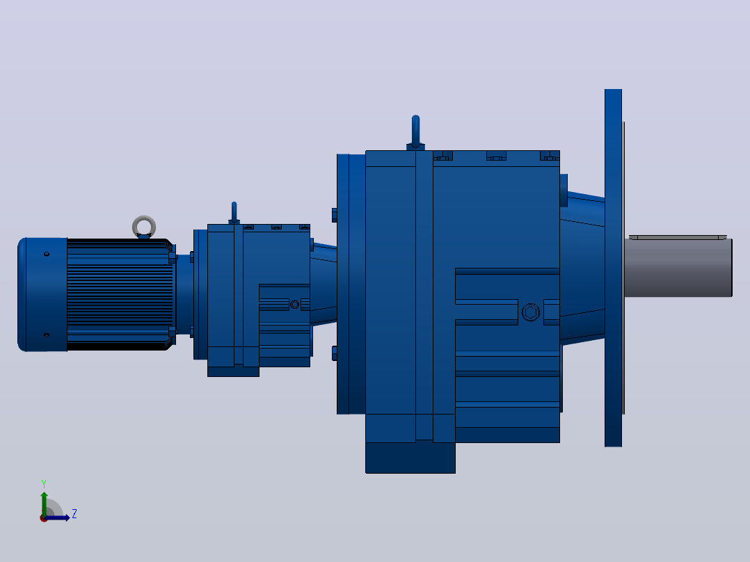 RF137R77法兰轴伸式组合型斜齿轮减速机RF137R77-Y0.55-4P-80-M1-0°-Φ550左视图