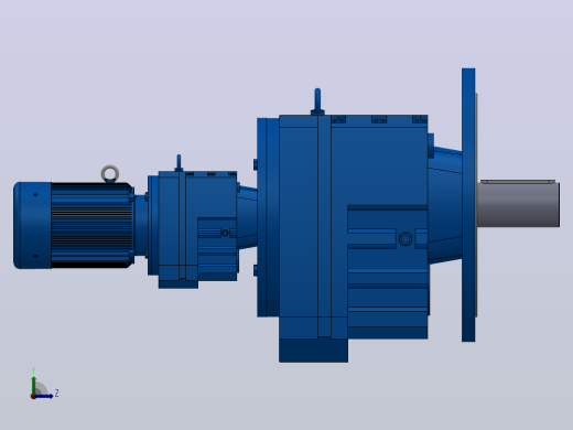 RF137R77法兰轴伸式组合型斜齿轮减速机RF137R77-Y0.55-4P-80-M1-0°-Φ550左视缩略图