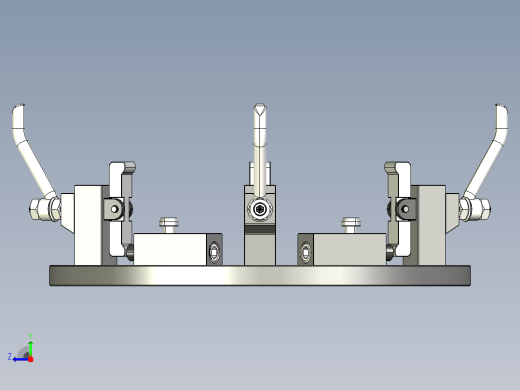 双向夹紧机构工装夹具3D图纸 STEP IGS格式右视缩略图