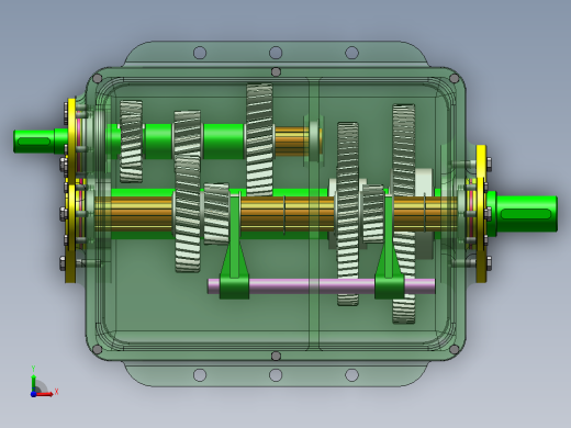 家用轿车四挡变速箱结构设计及三维建模（SW+CAD+说明书）前视缩略图