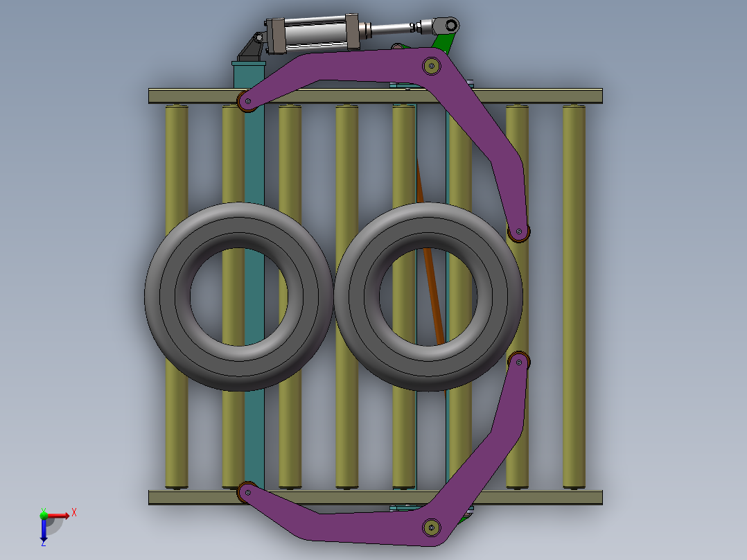 轮胎对中单放器sw14可编辑俯视图