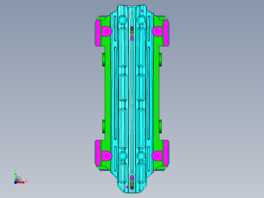 自动线冲压模具的板料传送关系前视图