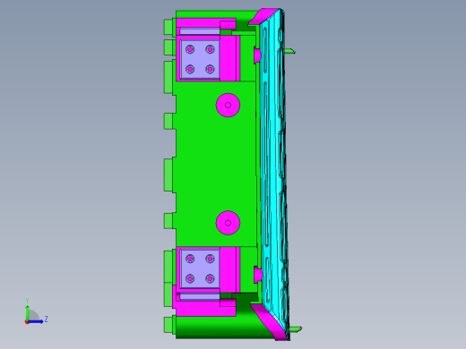 自动线冲压模具的板料传送关系左视缩略图