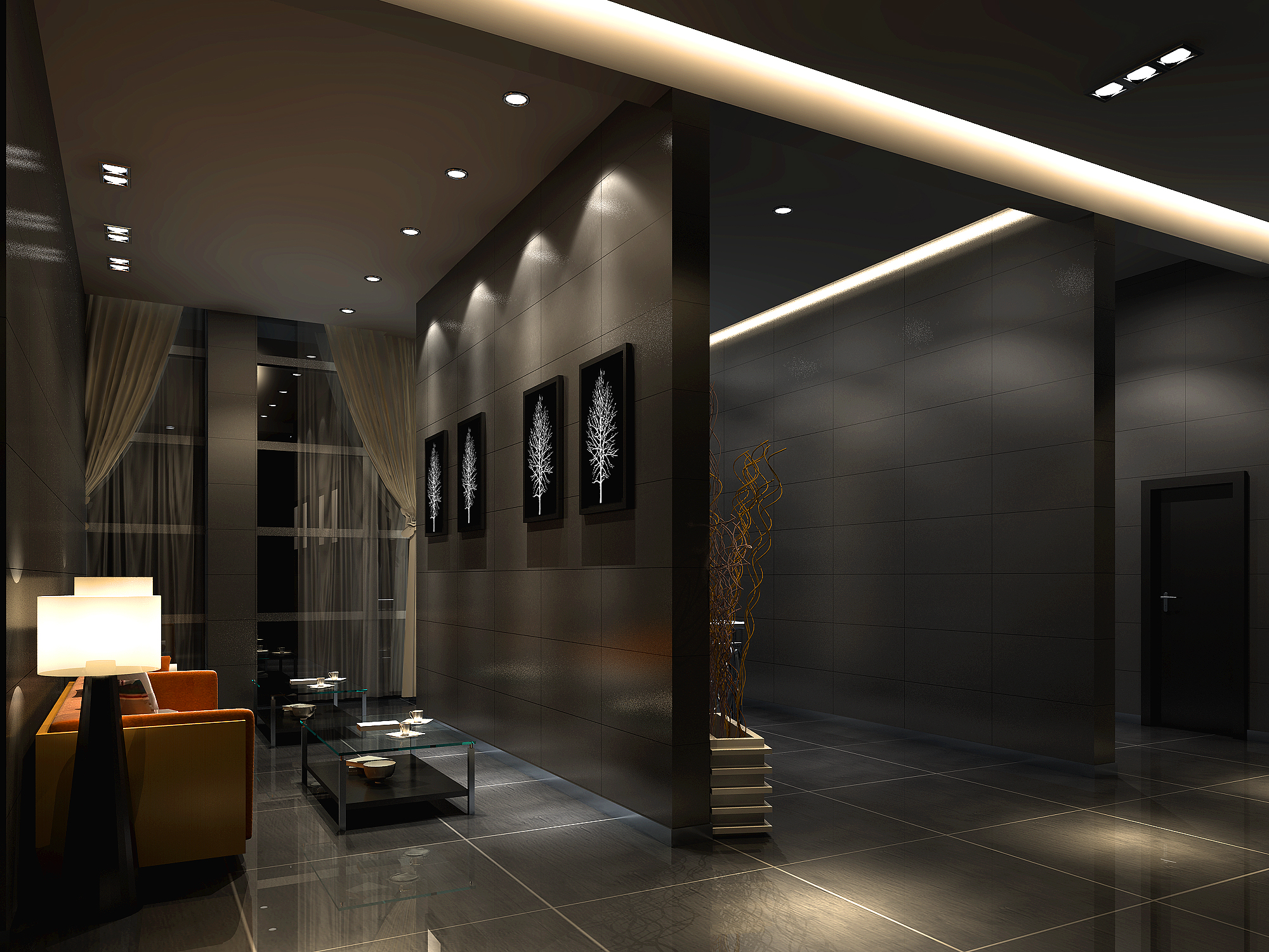 某售楼处装饰施工图及效果图