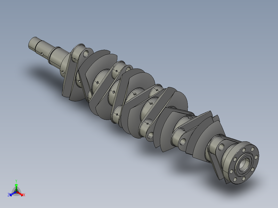 机轴3D模型正等轴测图
