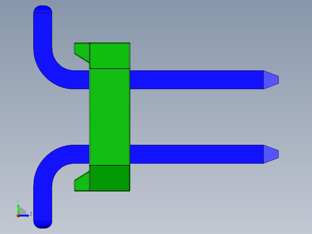 引脚接头双直SMD，间距2毫米，高度6.6毫米。它是一种用于带有电子设备的印刷电路板上的元件左视图