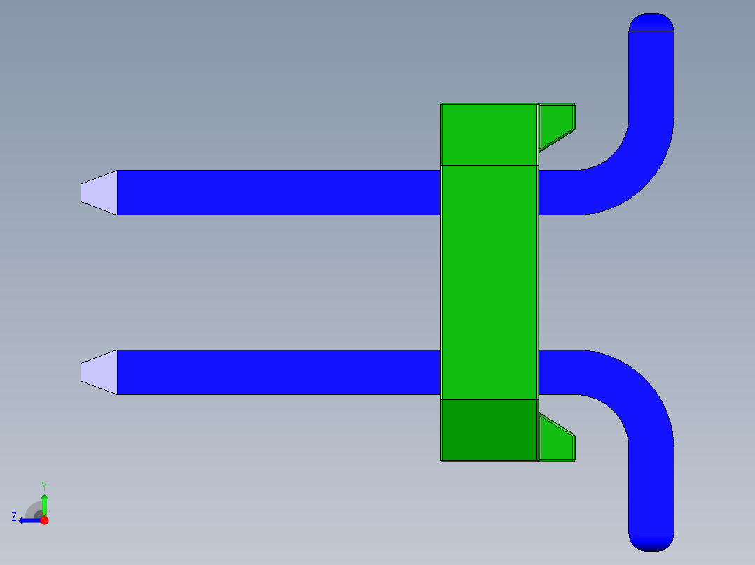 引脚接头双直SMD，间距2毫米，高度6.6毫米。它是一种用于带有电子设备的印刷电路板上的元件右视图