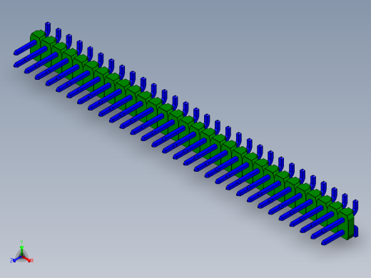 引脚接头双直SMD，间距2毫米，高度6.6毫米。它是一种用于带有电子设备的印刷电路板上的元件正等轴测缩略图