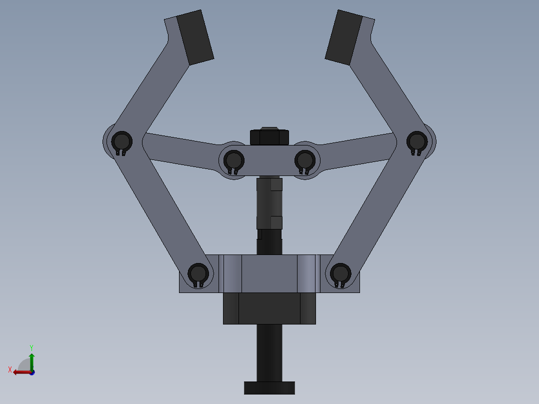 连杆式夹爪后视图