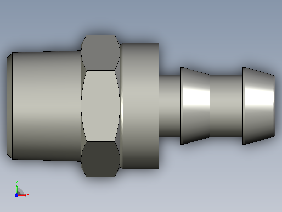 软管与硬管连接用工业通用接头0134_60_17前视图