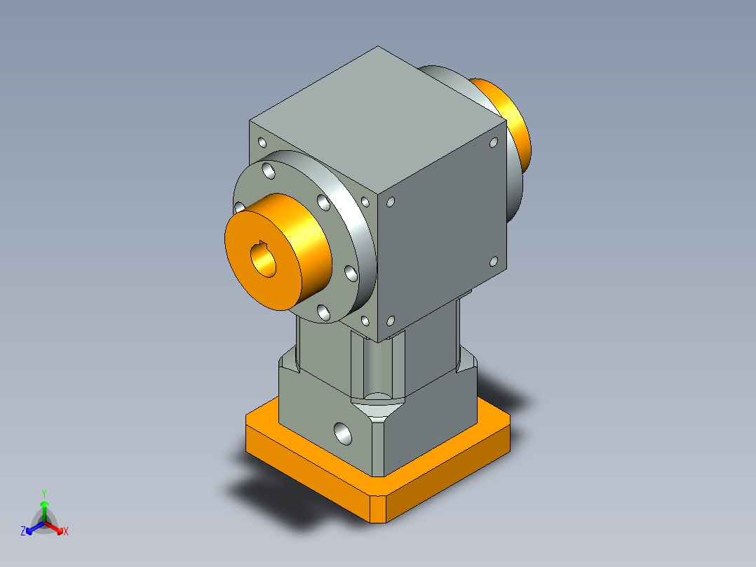 换向器22PW110双边锁紧 PLX90-L1 24-110-145-M8.stp主视图