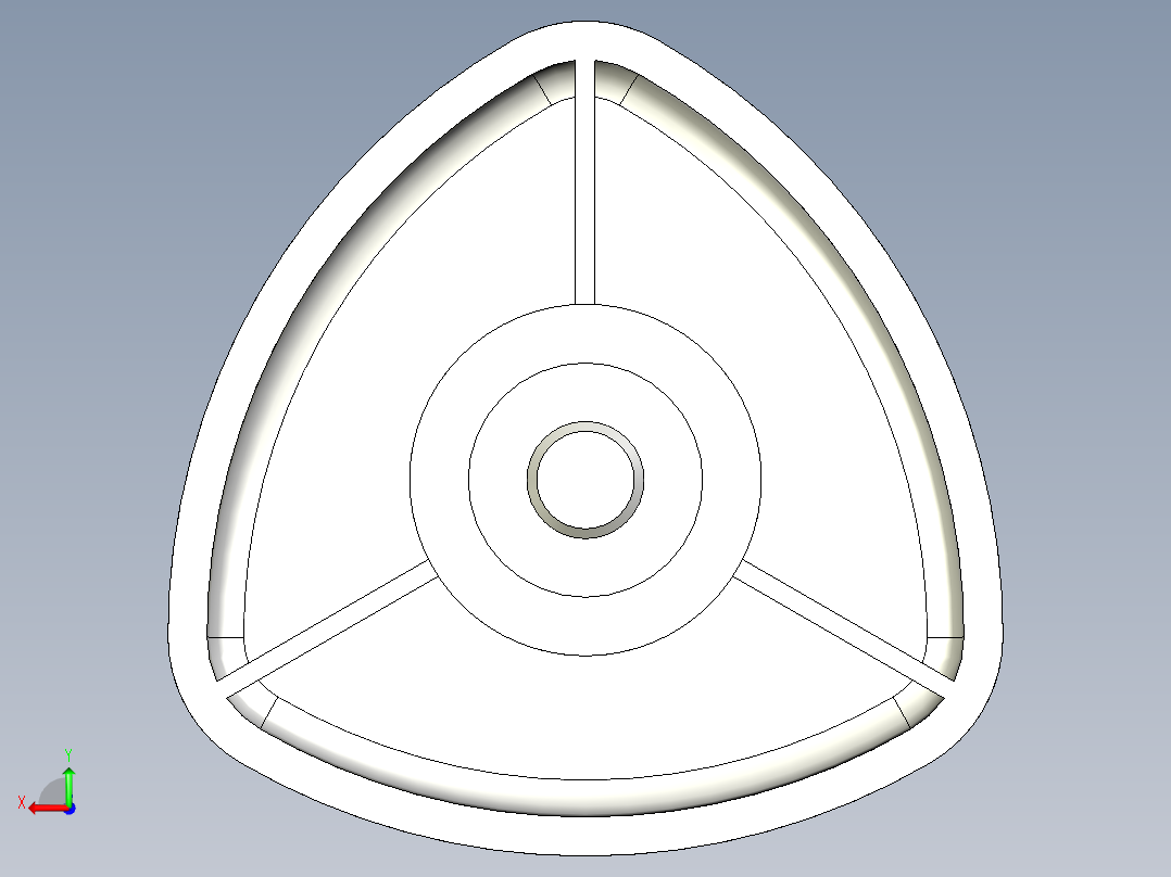 三瓣型把手1078-3D多系列多零件图纸模型后视图