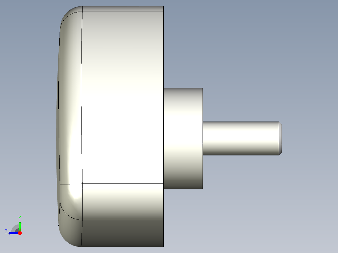 三瓣型把手1078-3D多系列多零件图纸模型右视图