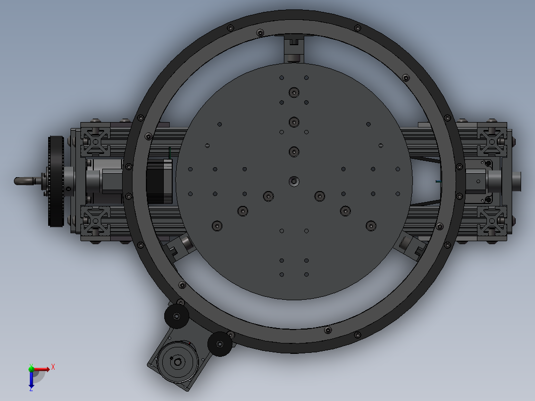 旋转云台三维模型俯视图