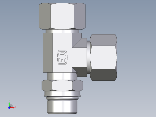 卡套式工业通用硬管接头EO_Adjustable_locknut_run_tee_LEE20ZSMORCF前视缩略图