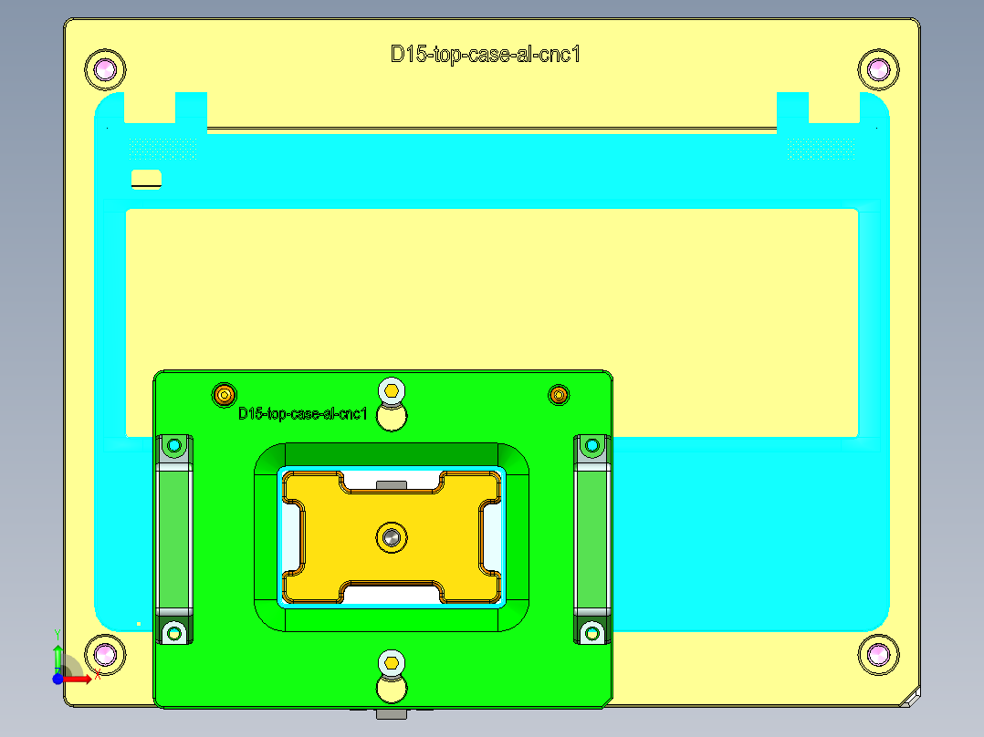 d15_top_case_al_cnc1笔记本CNC工装夹具三维模型前视图